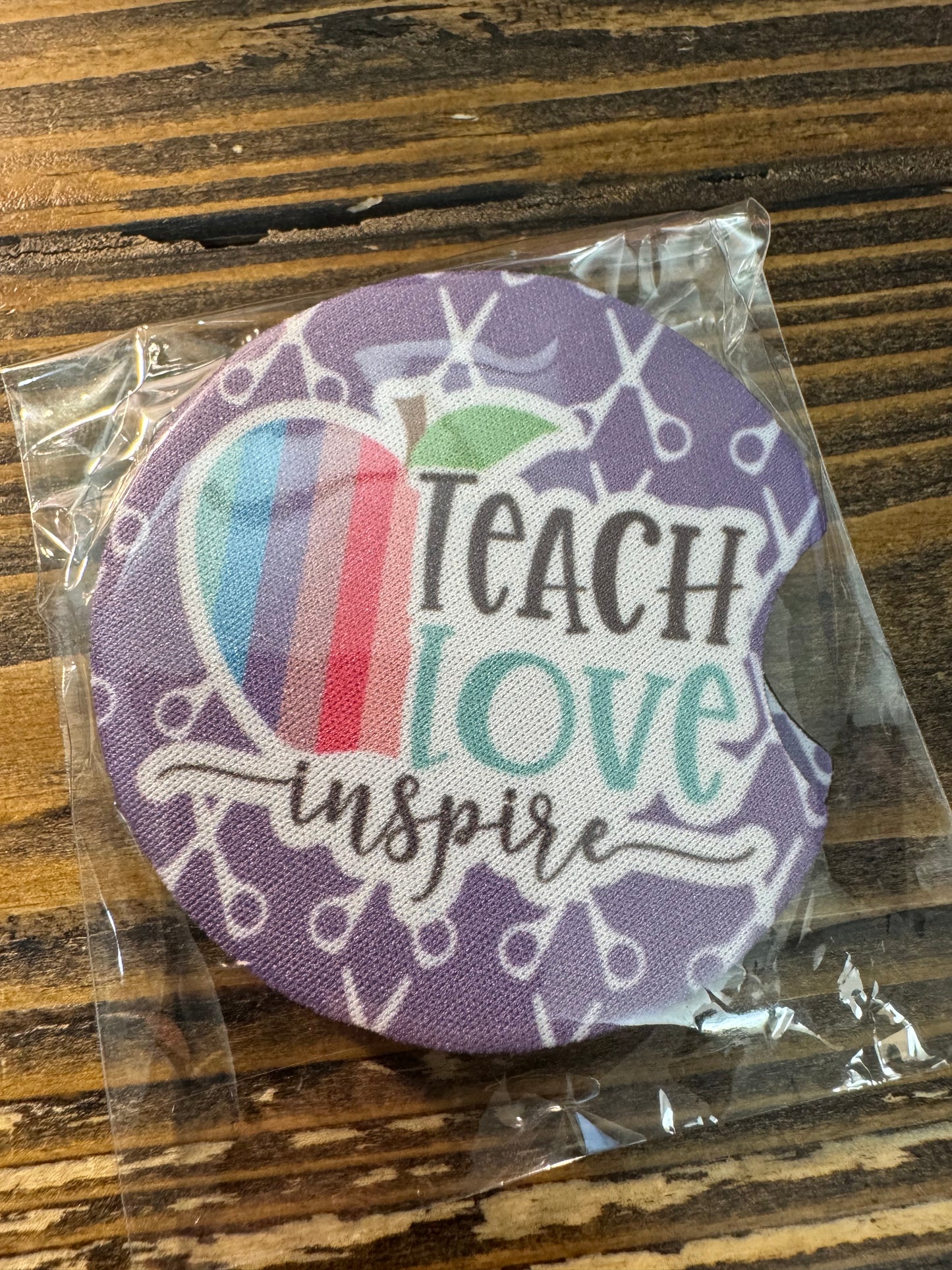 Teacher Love Inspire Car Coaster