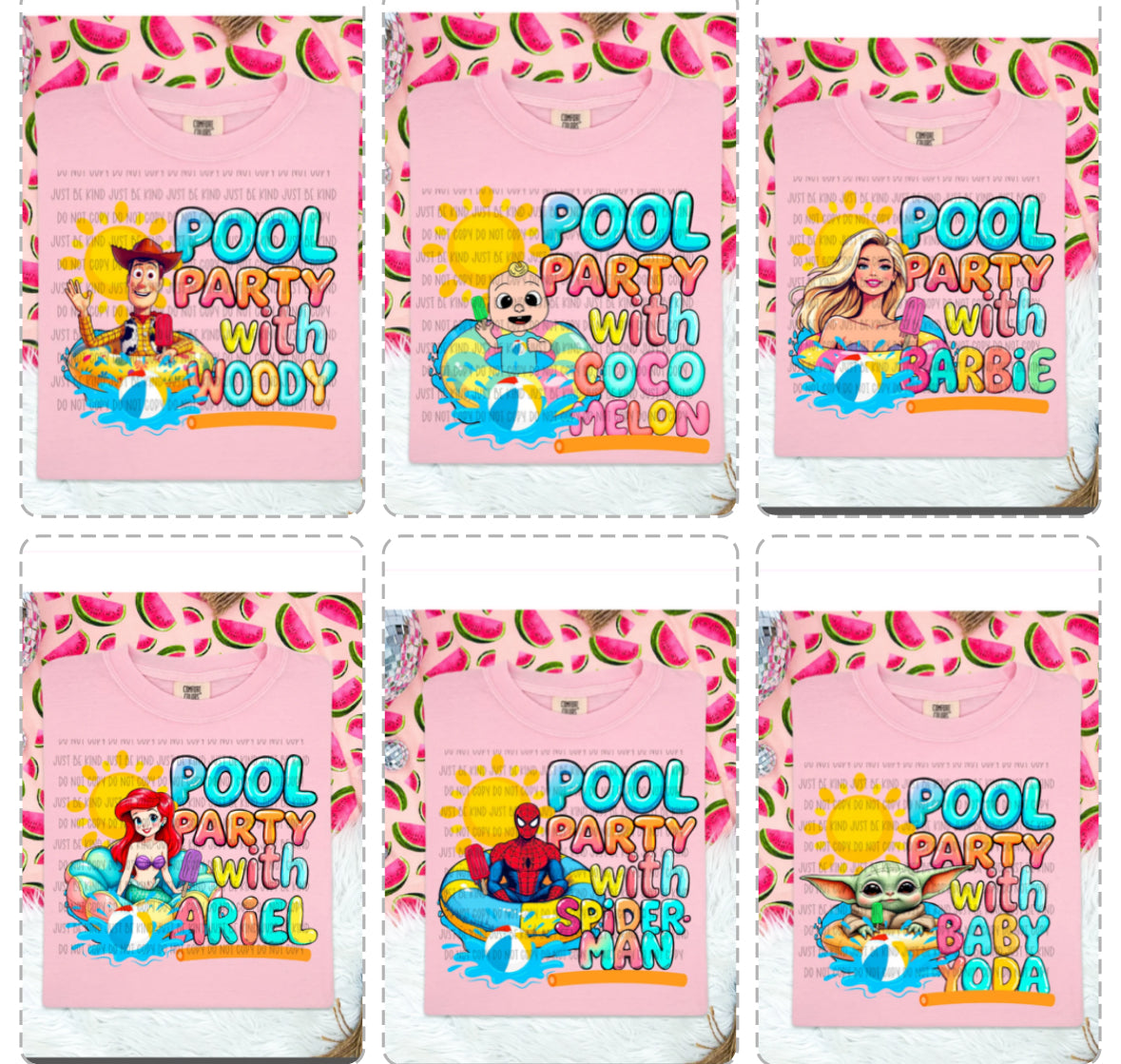 Pool Party - Assorted Characters - All Sizes