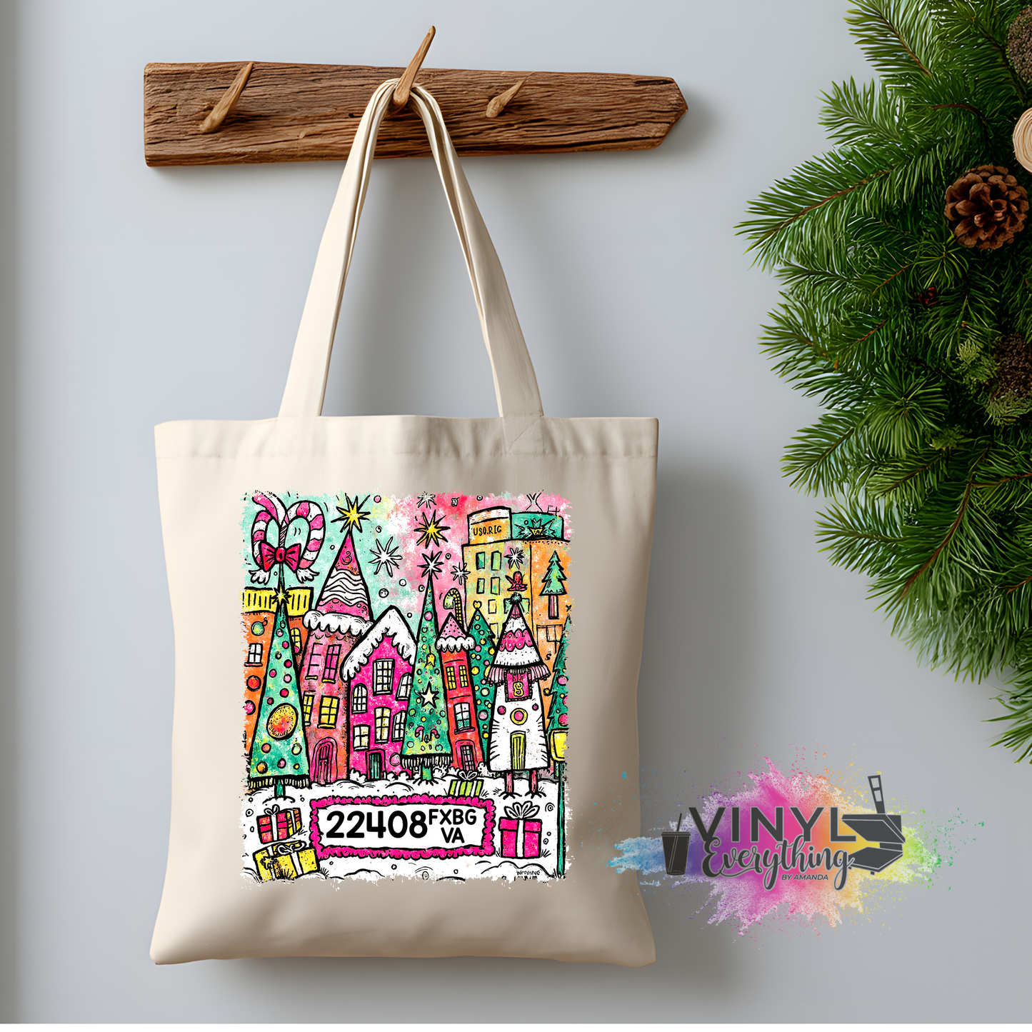 Custom Zip Code Tote Bag