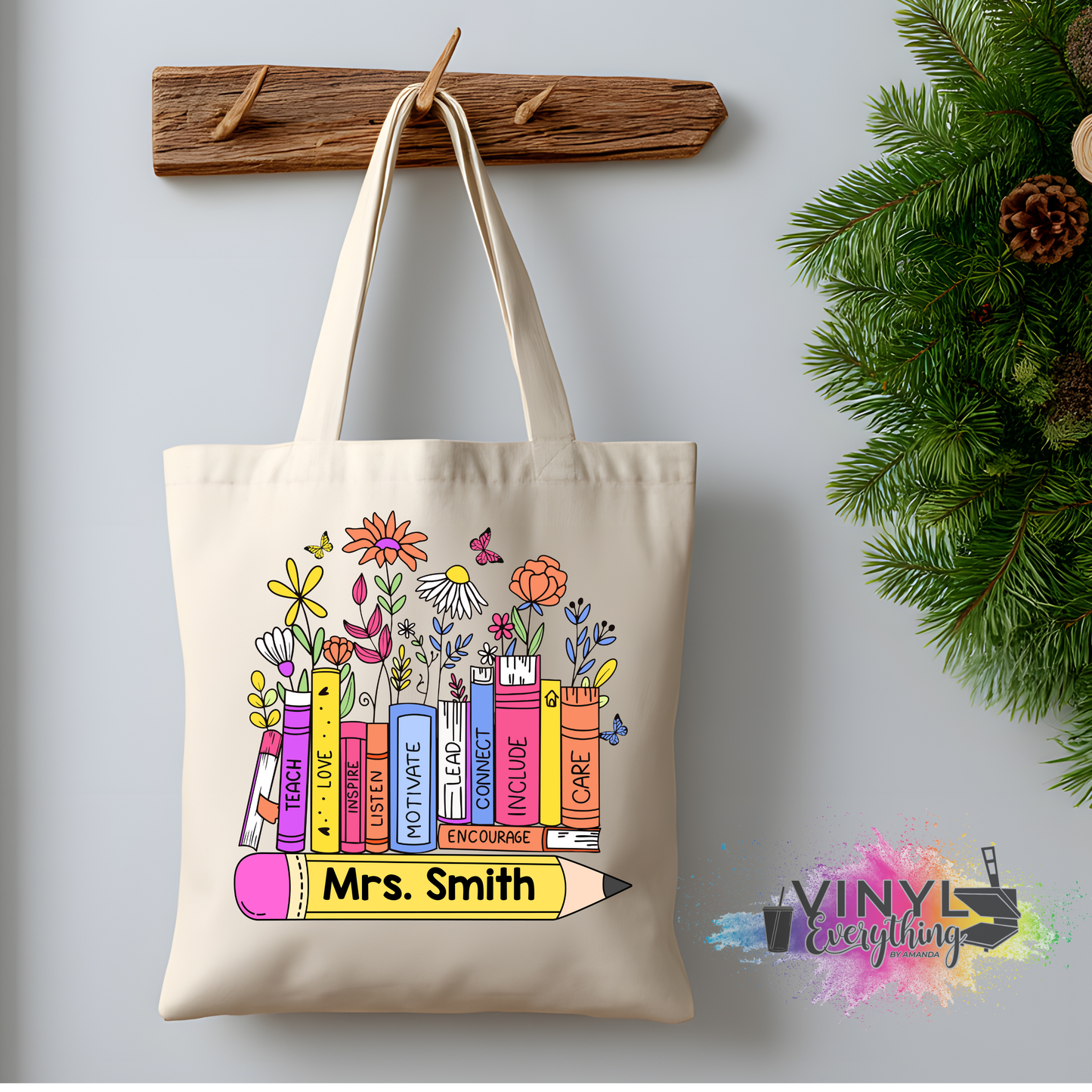 Custom Teacher Books Tote Bag