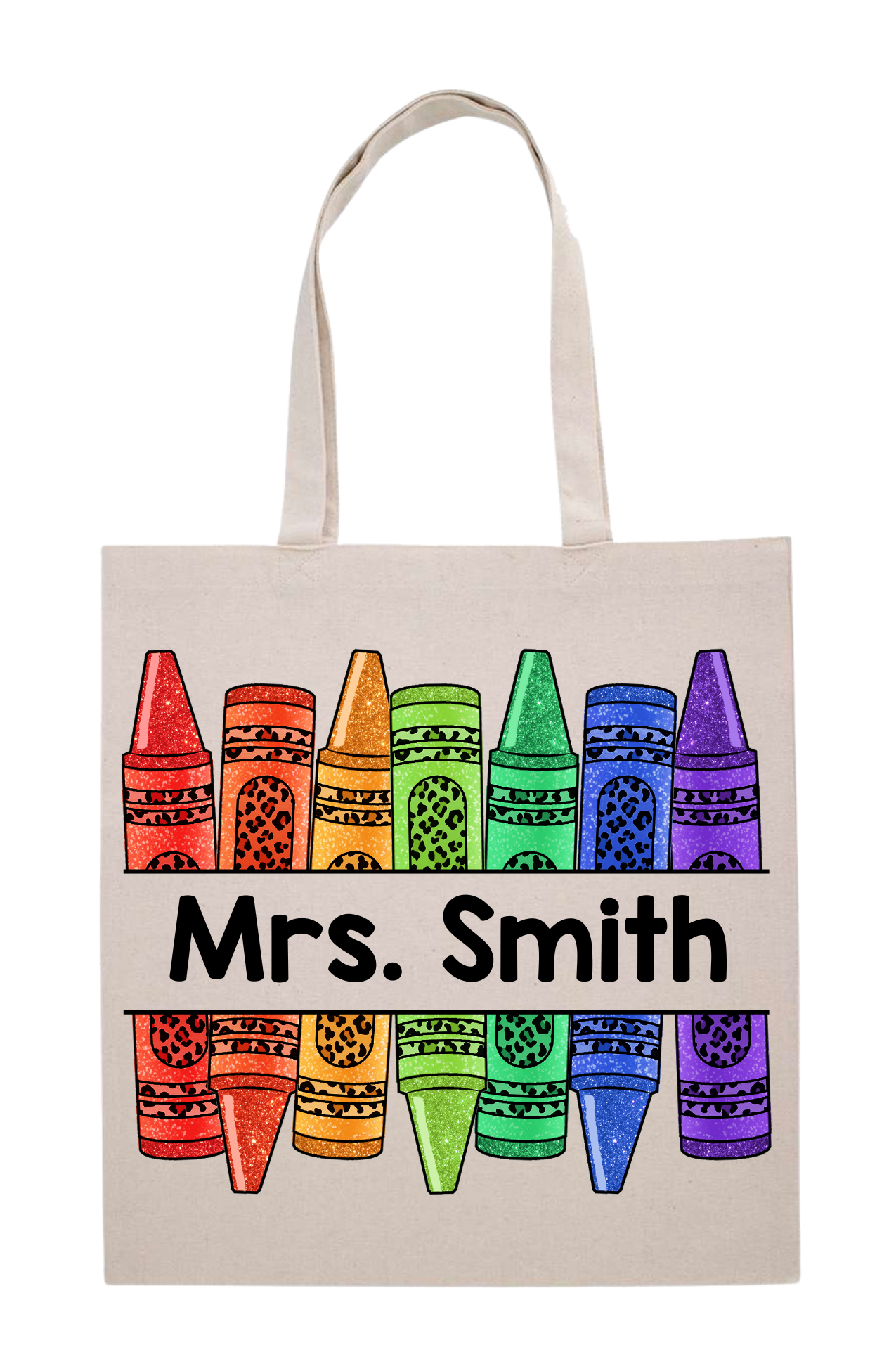 Custom Crayon Teacher Tote Bag