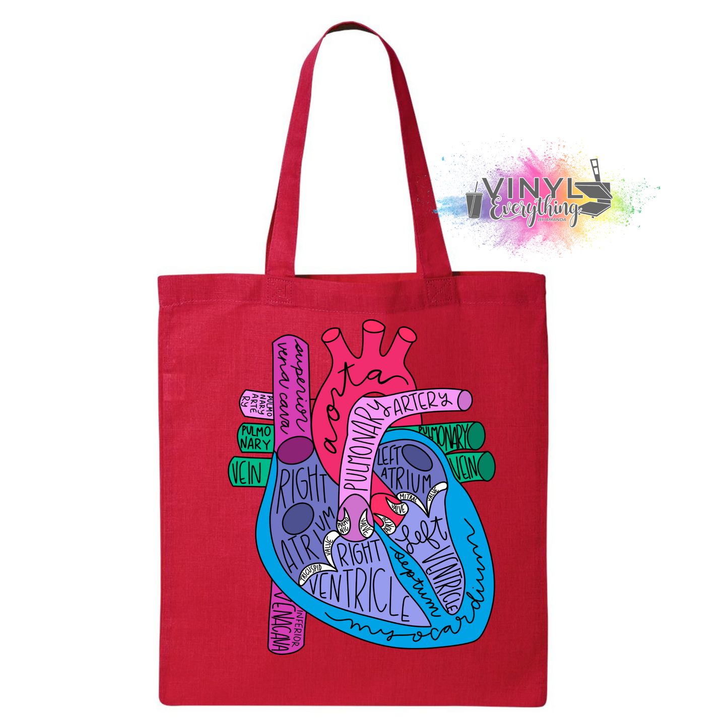 Anatomical Heart Tote Bag - 3 Color Options