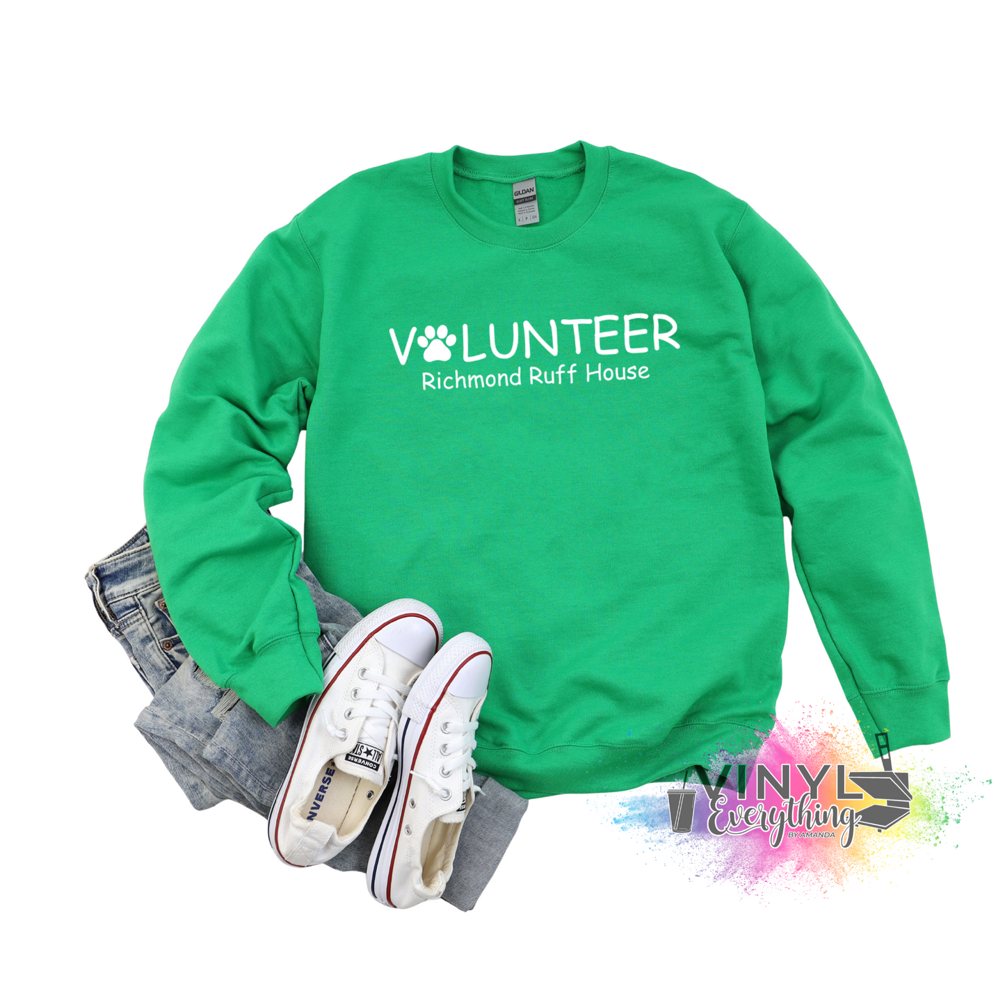 Volunteer: We Save Lives (Blue Back) Crewneck Sweatshirt