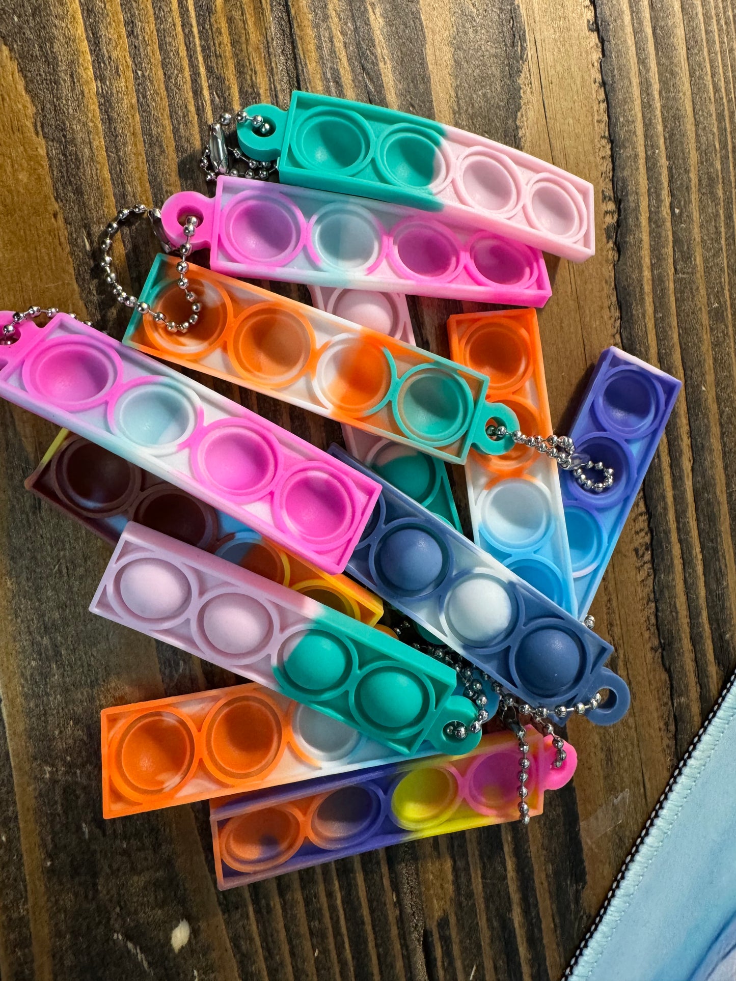 Fidget Pop It Keychains (Assorted Colors)