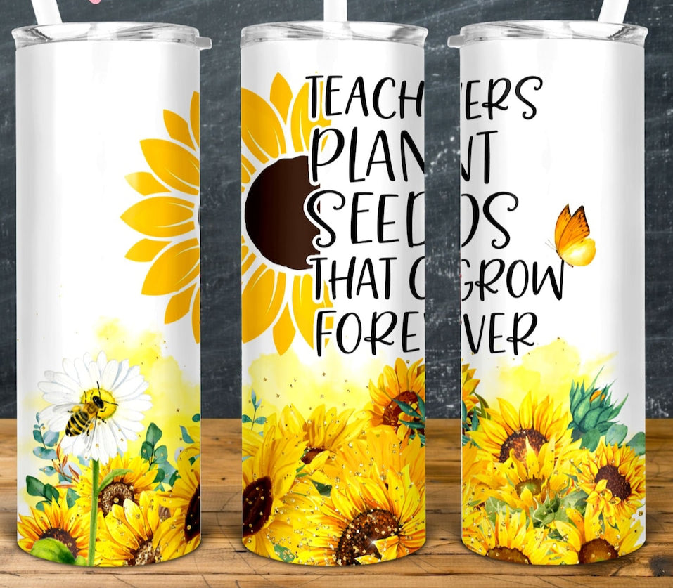 Sunflower Teachers Plant Seeds