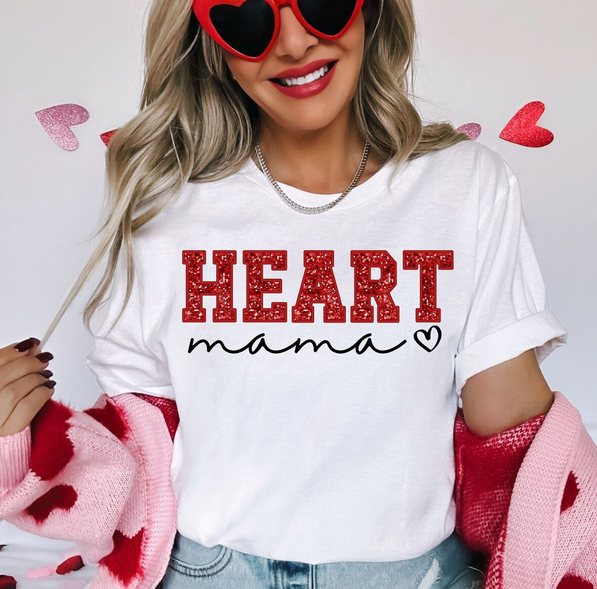 Heart Mama Faux Glitter