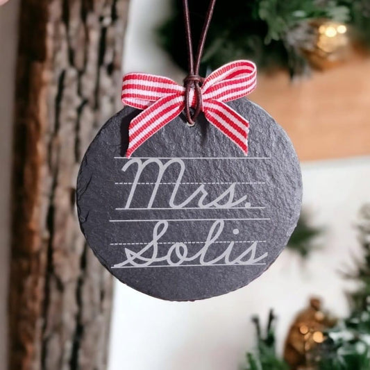 Slate Teacher Ornament