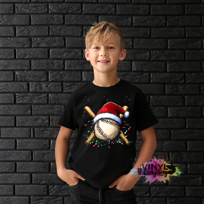 Baseball and Santa Hat