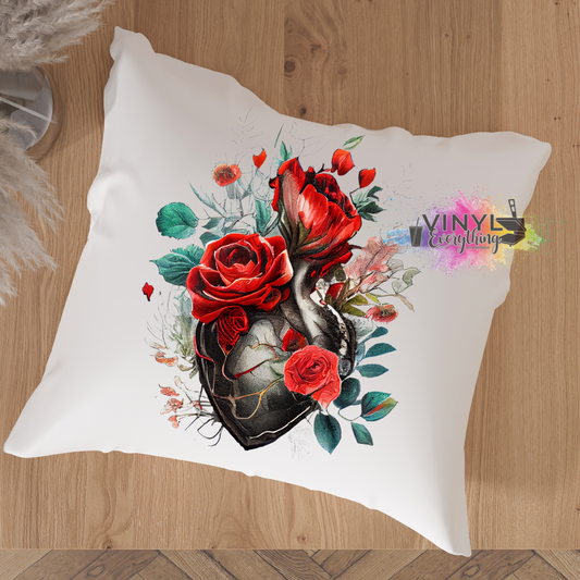 Red Pink and Green Heart Pillow Case