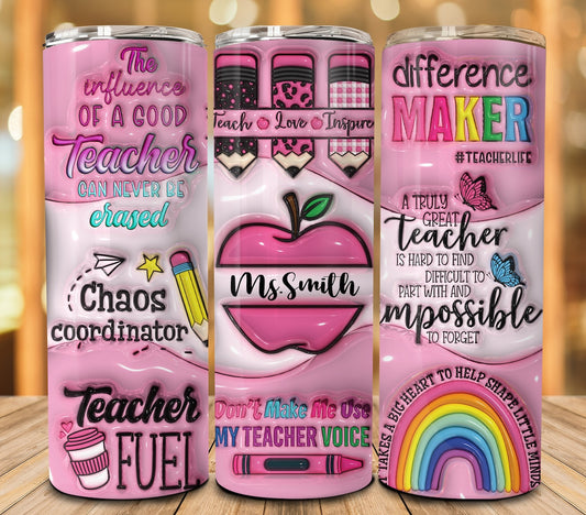 Pink Teacher with Name