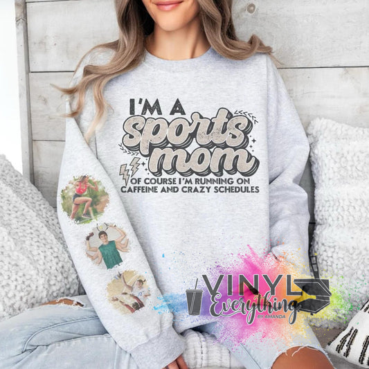 Custom Picture Sports Mom Long Sleeve or Crew