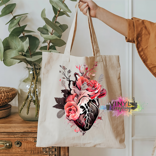 Floral Heart Tote Bag