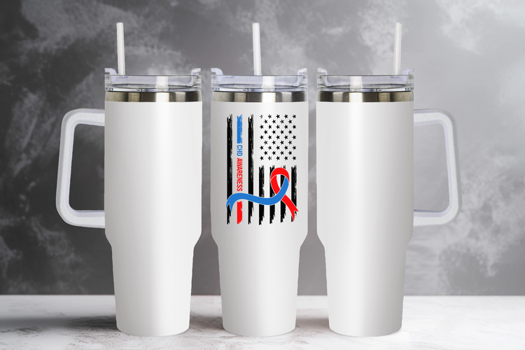 40oz CHD Awareness Flag Tumbler