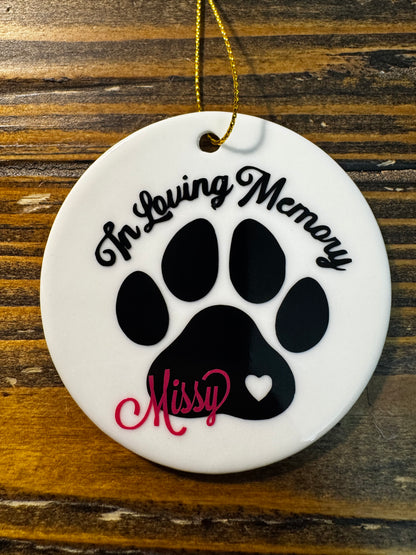 In Memory of Pet Ceramic Ornament