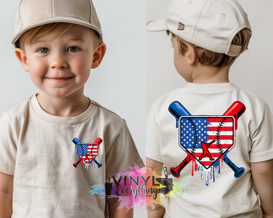 USA Flag with Bat