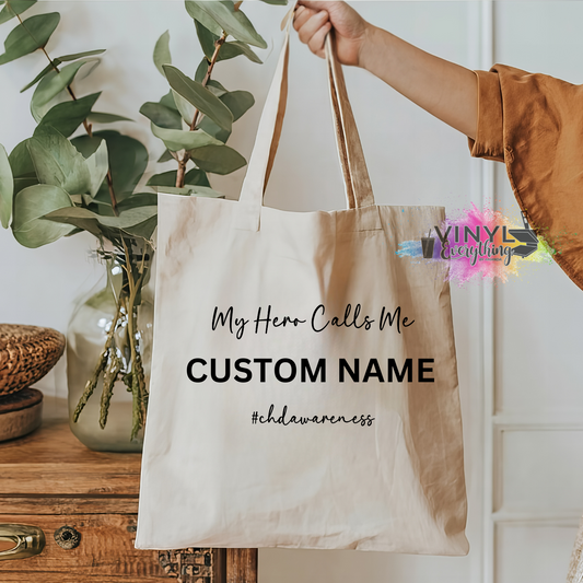 My Hero Calls Me (custom name) Tote Bag