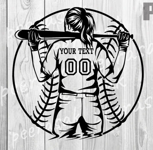 Custom Softball Car Decal