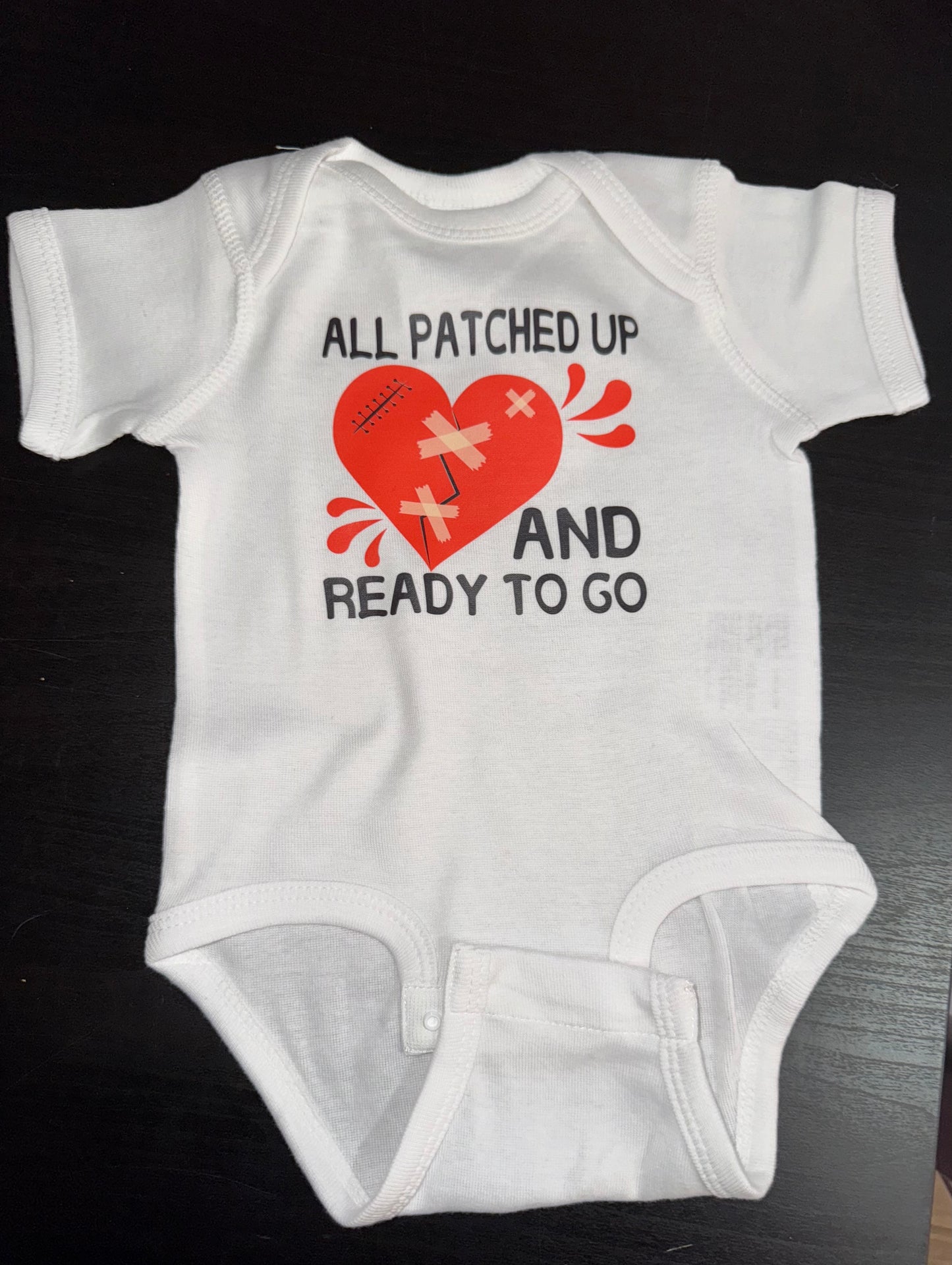 6 Mo All Patched Up Onesie