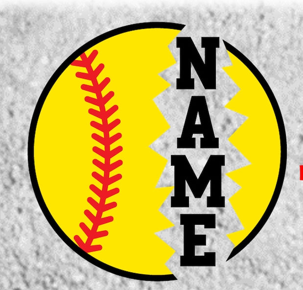 Custom Softball Car Decal