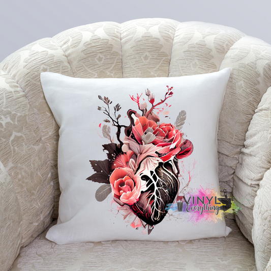 Floral Heart Pillow Case