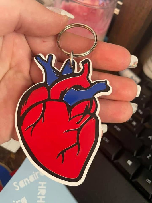 Anatomical Heart Keychain