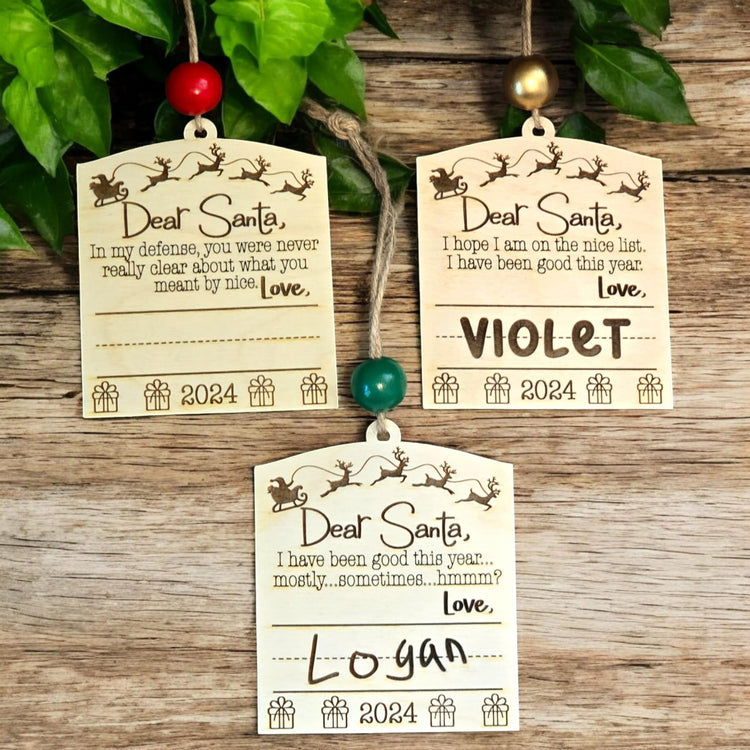 Dear Santa Ornament - 3 Design Options