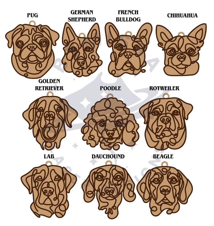 Custom Dog Ornament - 40 Breeds Available