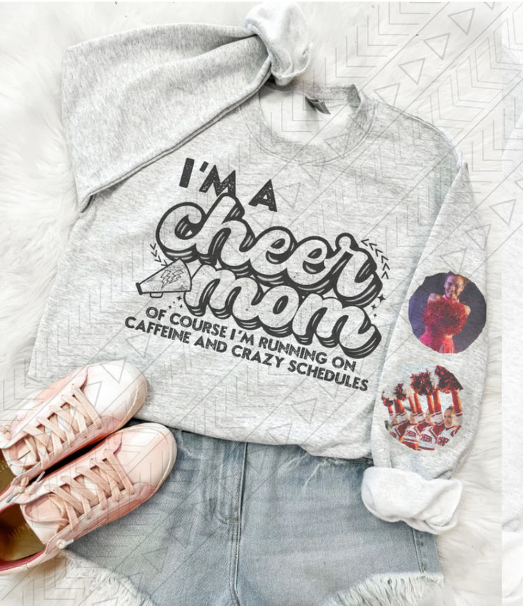 Custom Picture Cheer Mom Long Sleeve or Crew