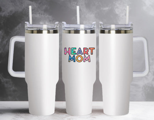 40oz Heart Mom Colorful