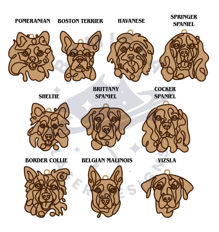 Custom Dog Ornament - 40 Breeds Available