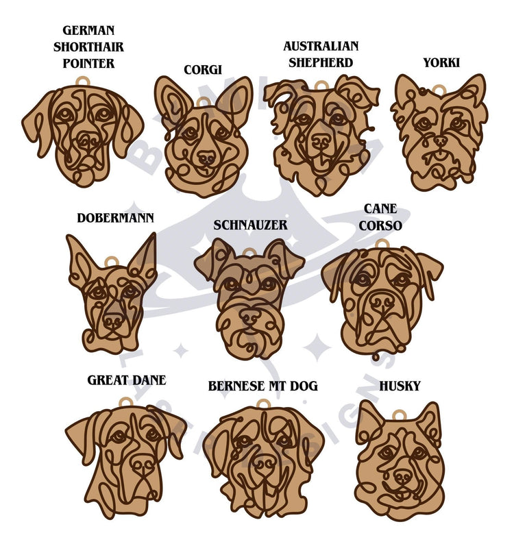 Custom Dog Ornament - 40 Breeds Available