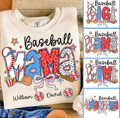 Baseball (Custom Name) with Kids Names