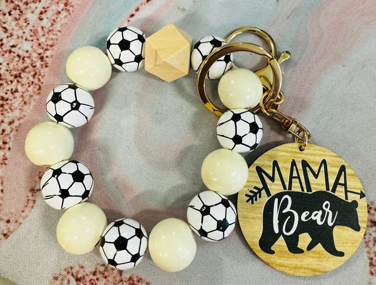 Soccer Mama Bear Wristlet