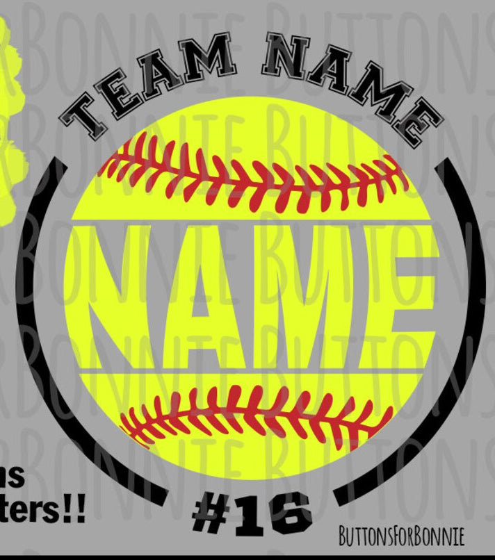 Custom Softball Car Decal