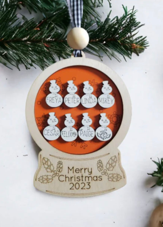 Family Snowmen Snowglobe Ornament