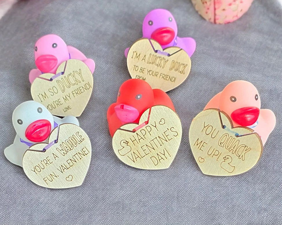 Personalized Valentines Ducks