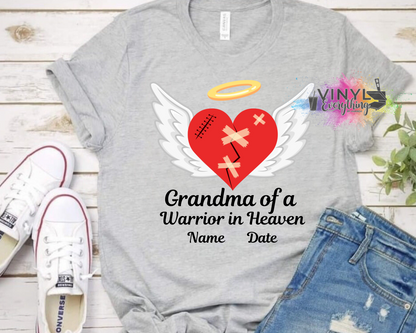 Heart Warrior In Heaven Custom Design - All Sizes