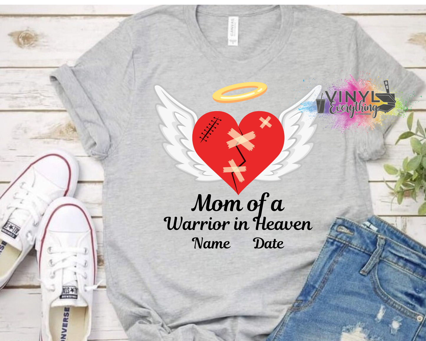 Heart Warrior In Heaven Custom Design - All Sizes