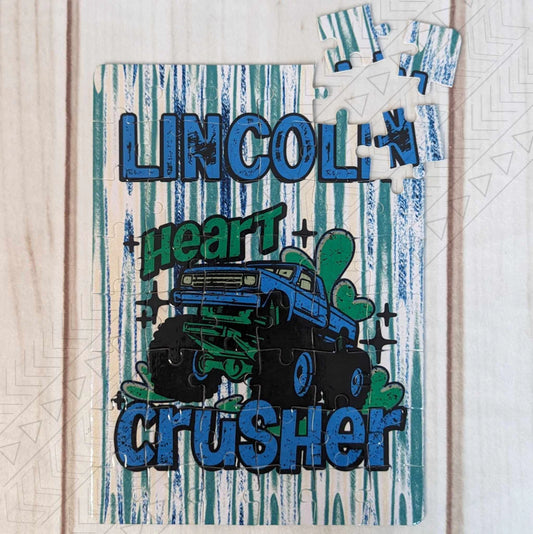 Kids Heart Crusher Puzzle - Custom Name