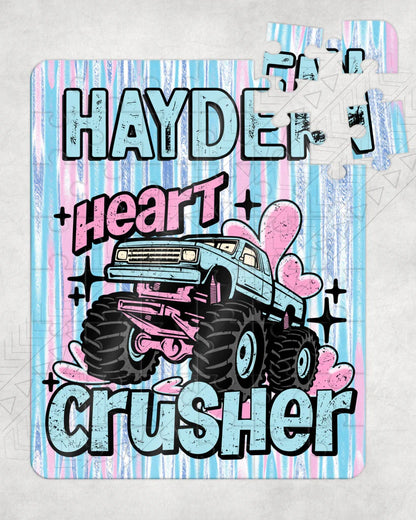 Kids Heart Crusher Puzzle - Custom Name