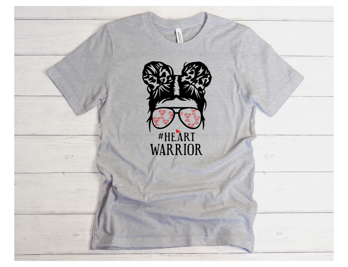 Heart Warrior Messy Bun - Adult