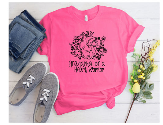 Grandma of a Heart Warrior Floral