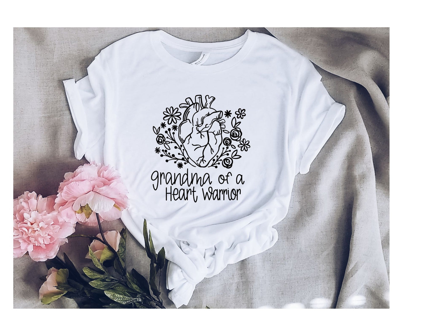 Grandma of a Heart Warrior Floral