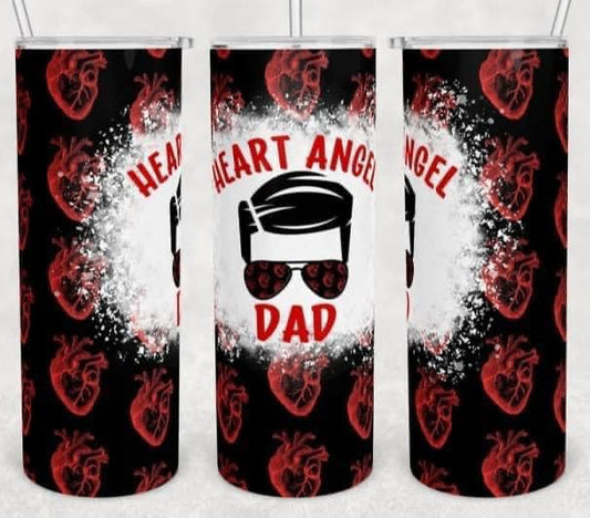 Heart Angel Dad Tumbler