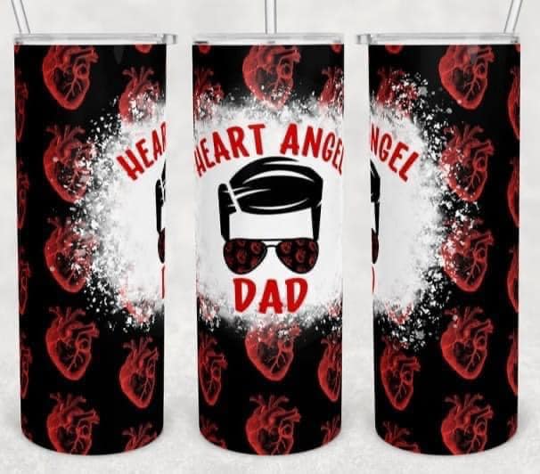 Heart Angel Dad Tumbler