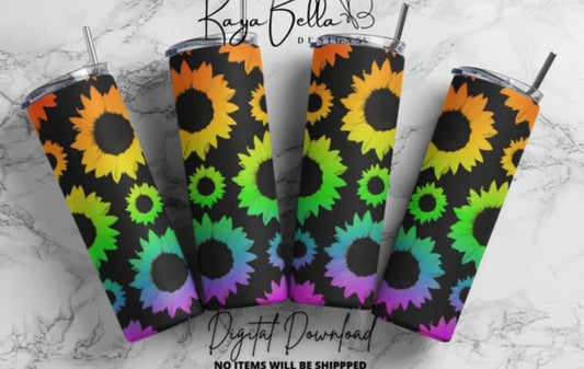 Tie Dye Sunflower Tumbler