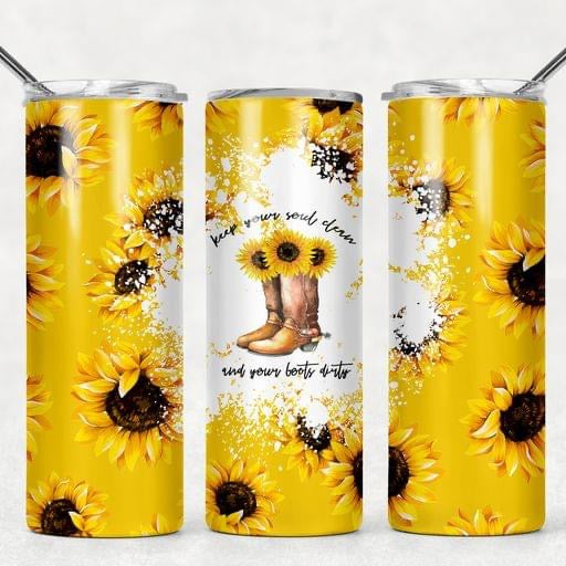 Sunflower Boots Tumbler