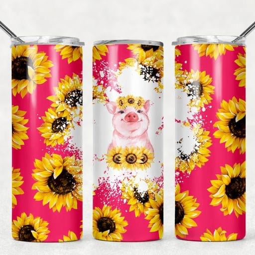 Pig Sunflower Tumbler