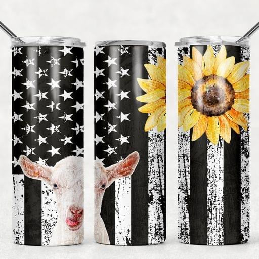 Distressed Flag w/ Sheep Tumbler