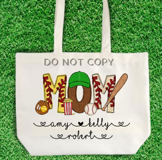 Name & Kids Baseball/Softball Tote